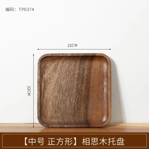 Japanese Wooden Tray, Acacia Rectangular Solid Wood Dining Plate, Kitchen Accessories, Coffee, Dessert, Tea Storage Tray - Image 8