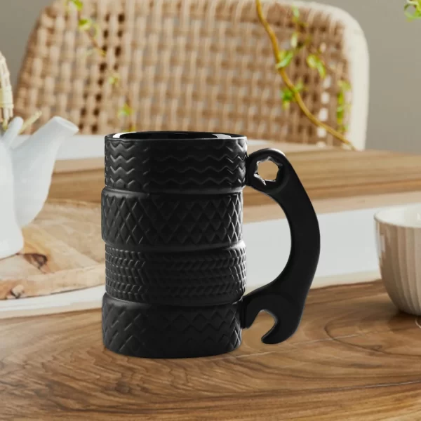 Tire Coffee Mug  Men Comfortable Handle Drinkware Collections Birthday Gift Breakfast Cup Funny Novelty Mug Ceramic Cup - Image 3
