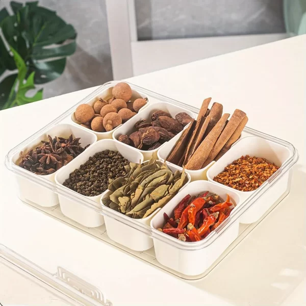 Divided Serving Tray with Handle, 8 Compartments Snack Box for Candy, Nuts, Cookies, Fruit, Party Favor, Wedding, Home Decor - Image 3