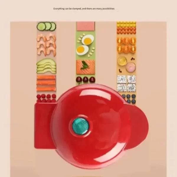 machine pancake machine mini baking cake waffle maker sandwich breakfast machine love models creative - Image 2