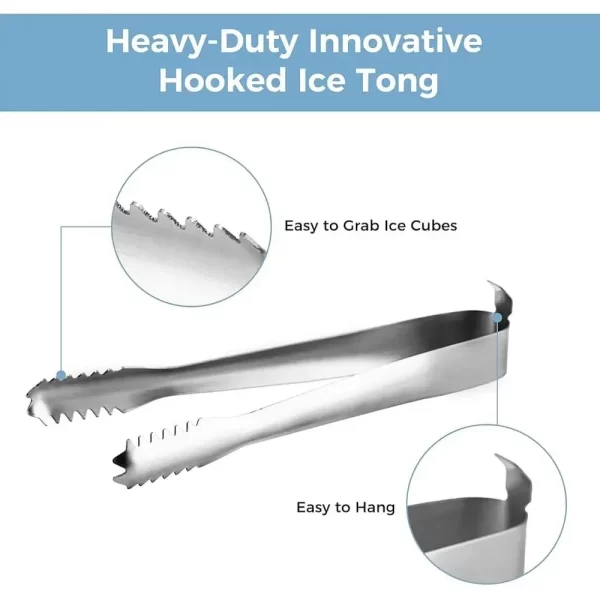 3L Double Wall Insulated Ice Bucket with Lid Stainless Steel Cocktails Wine Champagne Tongs Cooler Parties Outdoor Bar - Image 5