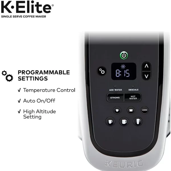 2023 New Keurig K-Elite Single Serve K-Cup Pod Coffee Maker, Brushed Gold - Image 4