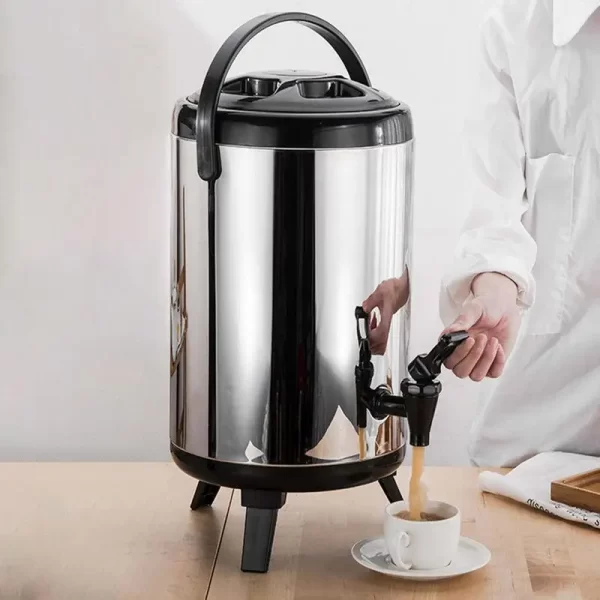 Insulated Beverage Dispenser 12L 10L  8L Stainless Steel Thermal Carafe Pot With Spigot Large Capacity Hot Liquids Container - Image 3