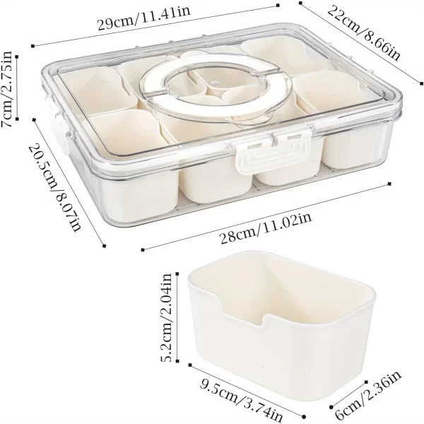 Divided Serving Tray with Handle, 8 Compartments Snack Box for Candy, Nuts, Cookies, Fruit, Party Favor, Wedding, Home Decor - Image 5