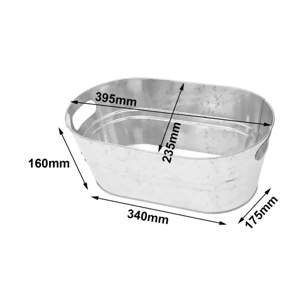 15L Elliptical Ice Bucket Bar KTV Universal Long Galvanized Oval Tub Classic Oval Ice Bucket for Chilling Beer Portable Outdoor - Image 6