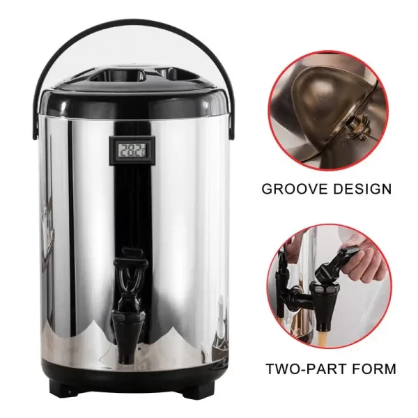 Insulated Beverage Dispenser 12L 10L  8L Stainless Steel Thermal Carafe Pot With Spigot Large Capacity Hot Liquids Container - Image 5