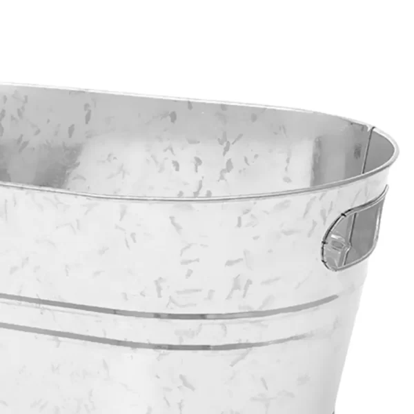15L Elliptical Ice Bucket Bar KTV Universal Long Galvanized Oval Tub Classic Oval Ice Bucket for Chilling Beer Portable Outdoor - Image 5