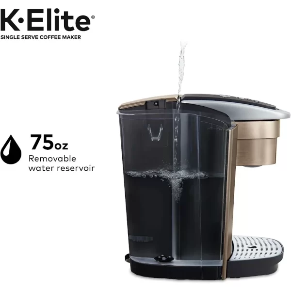 2023 New Keurig K-Elite Single Serve K-Cup Pod Coffee Maker, Brushed Gold - Image 5