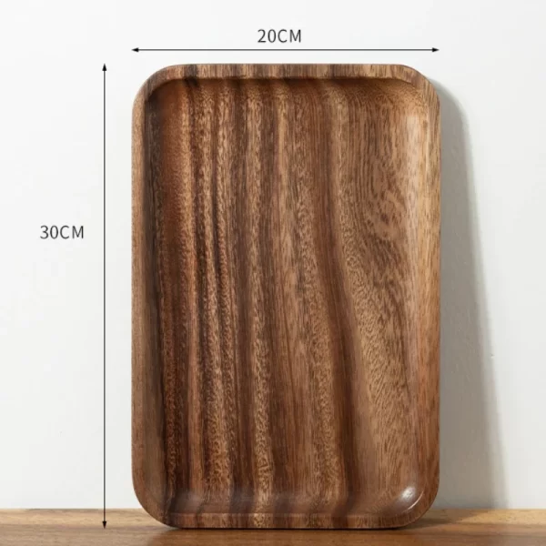 Japanese Wooden Tray, Acacia Rectangular Solid Wood Dining Plate, Kitchen Accessories, Coffee, Dessert, Tea Storage Tray - Image 6