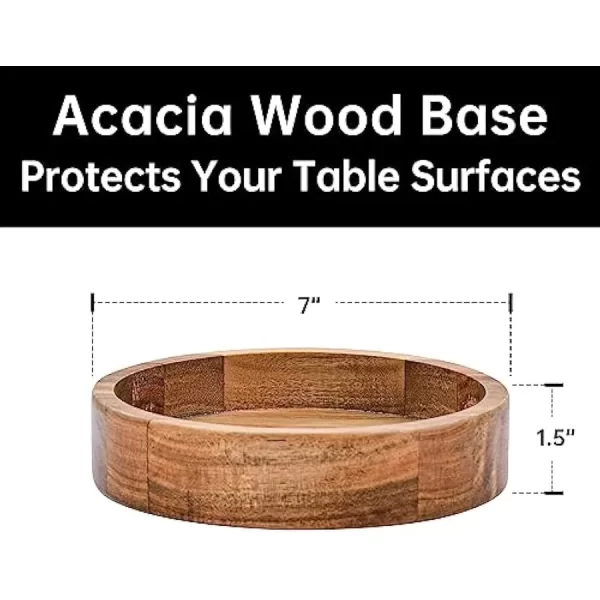 Extra Large Glass Salad Bowl Set - Salad Bowls for Party with Acacia Wood Base and Salad Serving Utensils - Elegant and Practic - Image 4