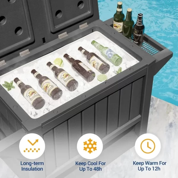 85 Quart Rolling Cooler with Wheels, Party Ice Cooler with Handle, Outdoor Beverage Cooler for Drink - Image 3