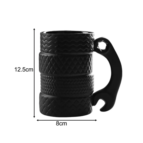 Tire Coffee Mug  Men Comfortable Handle Drinkware Collections Birthday Gift Breakfast Cup Funny Novelty Mug Ceramic Cup - Image 6