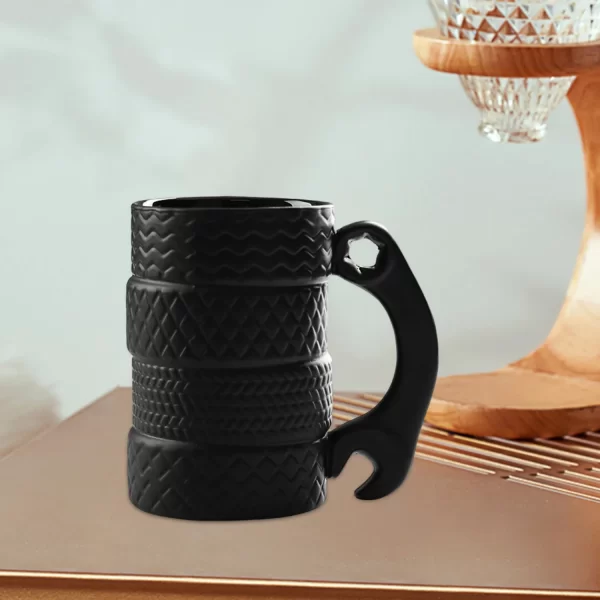 Tire Coffee Mug  Men Comfortable Handle Drinkware Collections Birthday Gift Breakfast Cup Funny Novelty Mug Ceramic Cup - Image 5