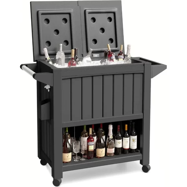 85 Quart Rolling Cooler with Wheels, Party Ice Cooler with Handle, Outdoor Beverage Cooler for Drink - Image 6