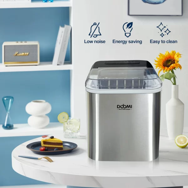 26.5 Pounds Daily Capacity High-Efficiency Ice Maker - Quick 6-Minute Production Of 9 Bullet Ice Cubes, Compact Self-Cleaning - Image 6