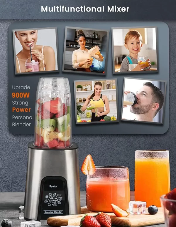 Personal Blender 1000W Smoothie Blender for Shakes and Smoothies, for Kitchen, 2*23oz+10oz Blender Cups - Image 6
