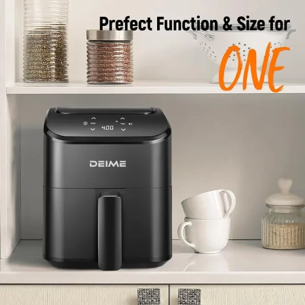 Air Fryer 3 Qt, Small Airfryer Digital Space Saving Compact, Bake, Reheat, Roasts for Quick Easy Meals, Mini Compact ,(Black) - Image 5