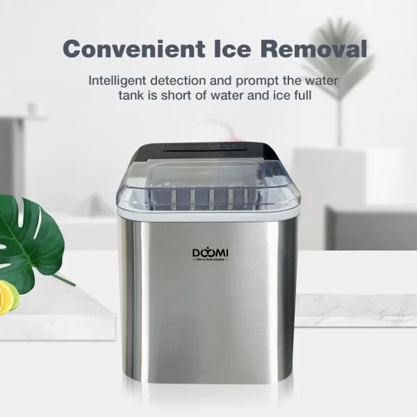 26.5 Pounds Daily Capacity High-Efficiency Ice Maker - Quick 6-Minute Production Of 9 Bullet Ice Cubes, Compact Self-Cleaning - Image 2
