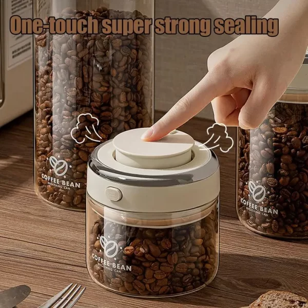Coffee Bean Container Glass Food Storage Container Leak-proof Vacuum Coffee Canister Coffee Storage Container With Airtight Lid