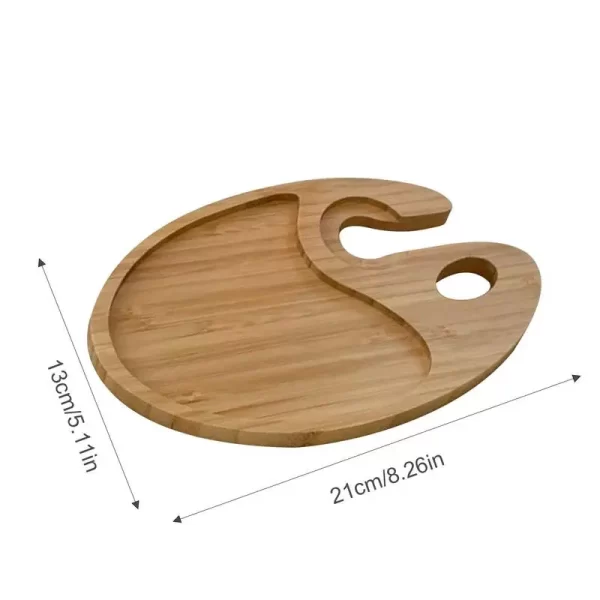 Wine Appetizer Plates Small Cheese Board Cocktail Plates with Glass Holder 8.5X5.25Inch Pine Wood Buffet Plates Small Cheese - Image 6