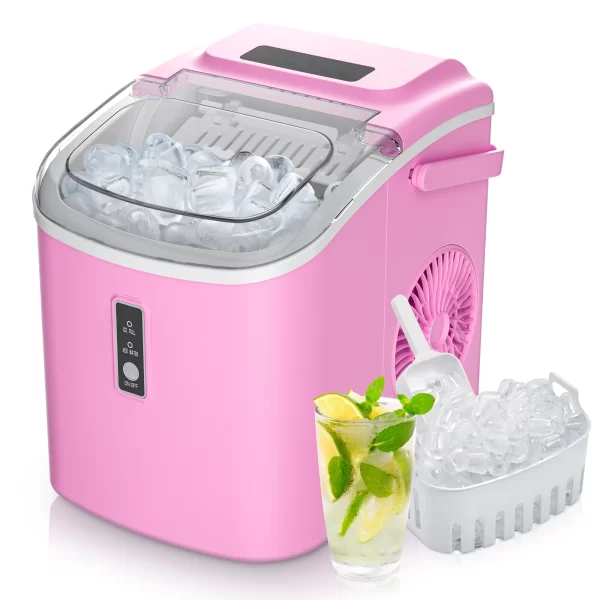 ICYGLEE Portable Ice Maker Machine 26.5lbs/Day 9 Cubes in 6 Mins with Auto-Cleaning Basket and Scoop for Kitchen Office Party - Image 9