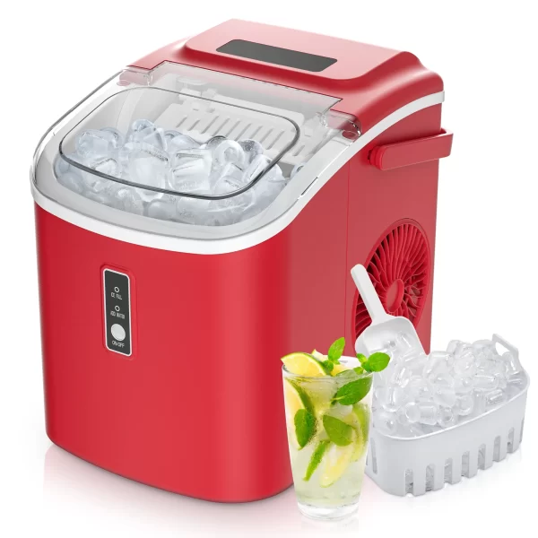 ICYGLEE Portable Ice Maker Machine 26.5lbs/Day 9 Cubes in 6 Mins with Auto-Cleaning Basket and Scoop for Kitchen Office Party - Image 10