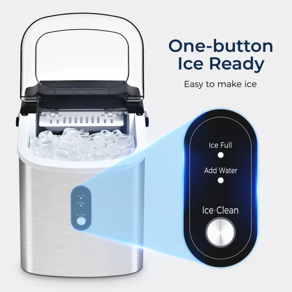 ICYGLEE Portable Ice Maker Machine 26.5lbs/Day 9 Cubes in 6 Mins with Auto-Cleaning Basket and Scoop for Kitchen Office Party - Image 3