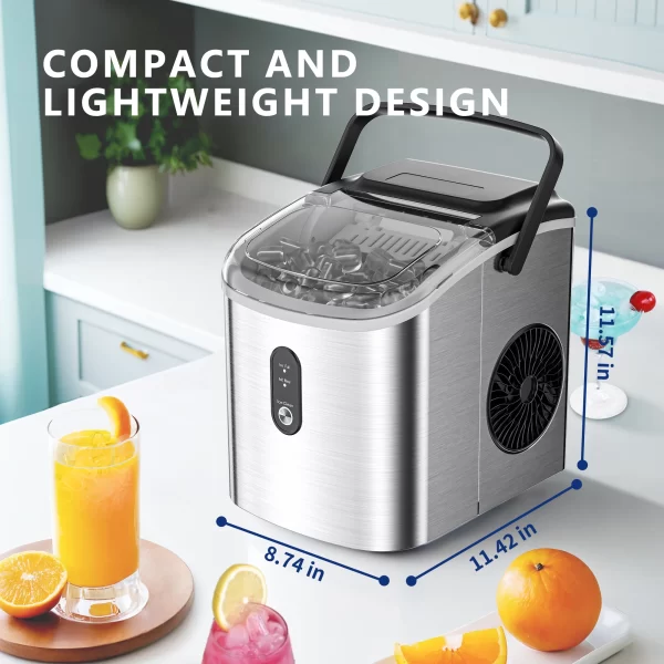 ICYGLEE Portable Ice Maker Machine 26.5lbs/Day 9 Cubes in 6 Mins with Auto-Cleaning Basket and Scoop for Kitchen Office Party - Image 6