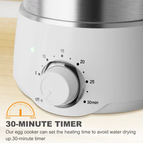 Egg Cooker - CACHOO 14-Egg Capacity Electric Hard Boiled Stainless Steel Egg Cooker with 30-Min Timer and Auto Shut-Off - Image 2