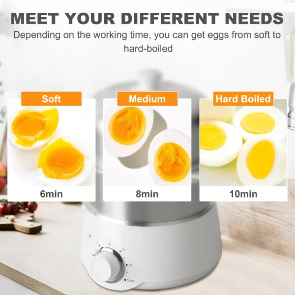 Egg Cooker - CACHOO 14-Egg Capacity Electric Hard Boiled Stainless Steel Egg Cooker with 30-Min Timer and Auto Shut-Off - Image 3