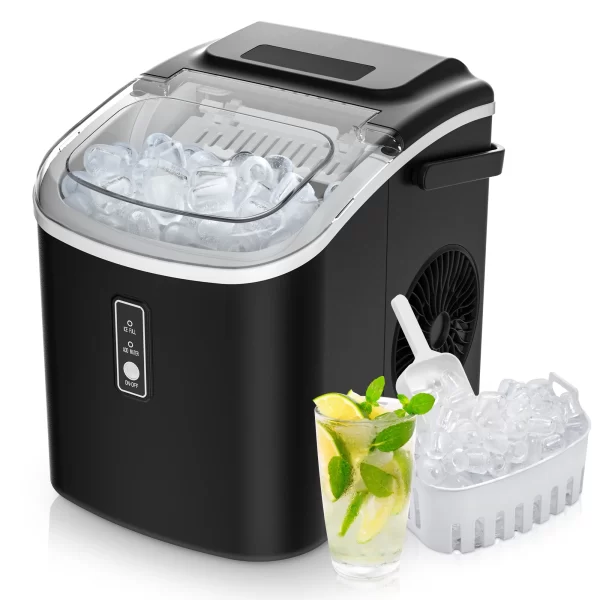 ICYGLEE Portable Ice Maker Machine 26.5lbs/Day 9 Cubes in 6 Mins with Auto-Cleaning Basket and Scoop for Kitchen Office Party - Image 11