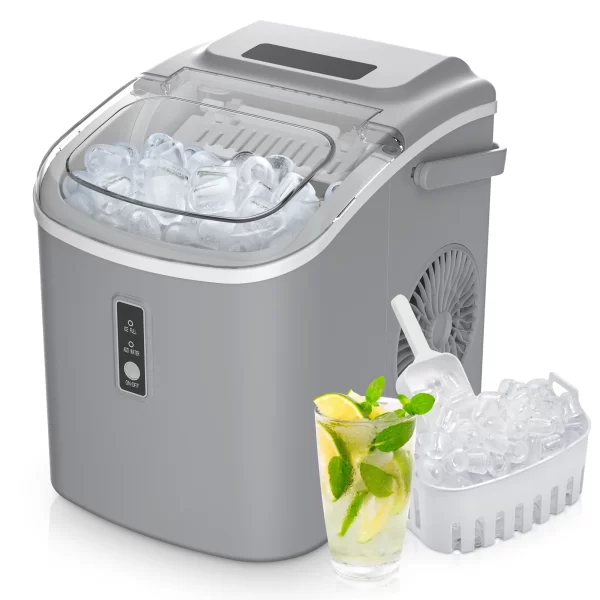 ICYGLEE Portable Ice Maker Machine 26.5lbs/Day 9 Cubes in 6 Mins with Auto-Cleaning Basket and Scoop for Kitchen Office Party - Image 12