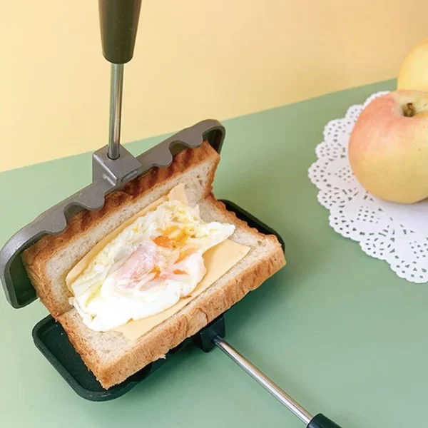 Breakfast Sandwich Maker Double-sided Non Stick Frying Pan Flip Grill Pan for Pancakes Omelets Toast - Image 2