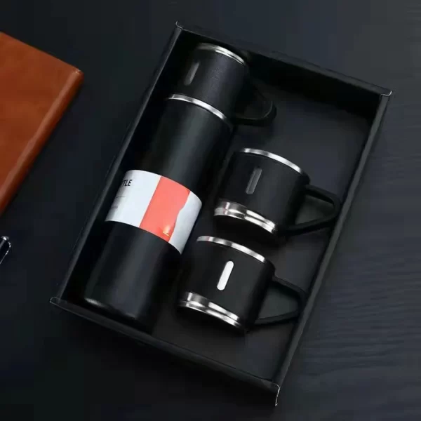 500ml Business Style Stainless Steel Vacuum Flask 3cup Lids Thermos Bottle Gift Set Outdoor Hot Water Thermal Insulation Cup - Image 11