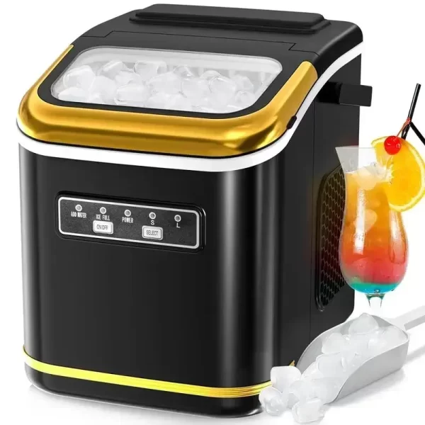 COWSAR Bullet Ice Maker Countertop with Self-Cleaning, 26.5lbs/24Hrs, 6 Mins/9 Pcs Bullet Ice, Portable Ice Maker - Image 8