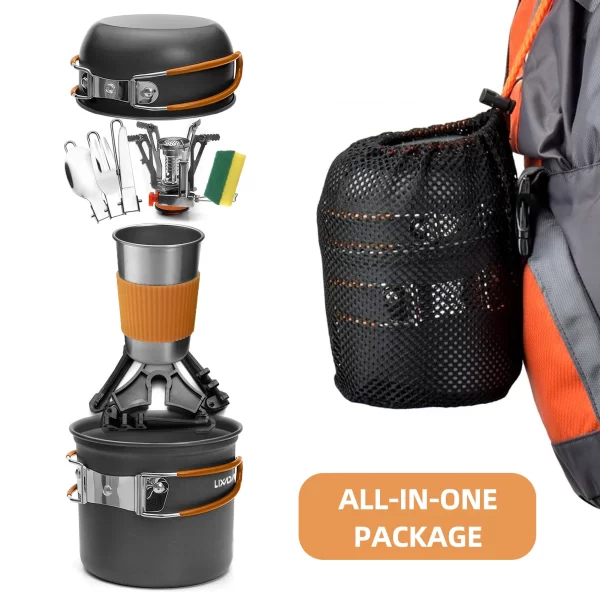 Camping Cooking Set Camping Cookware Camping Pot and Pan Camping Cookware Portable Mess Kit Camping Pot and Pans Cooking Set - Image 2