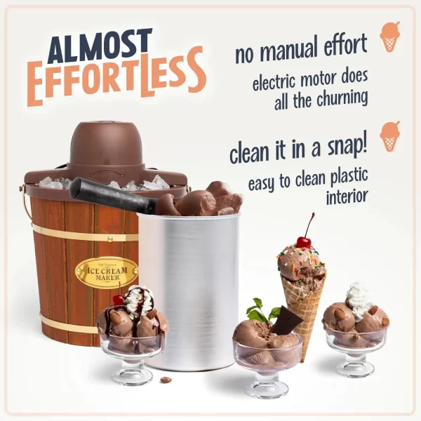 Electric Ice Cream Maker - Old Fashioned Soft Serve Ice Cream Machine Makes Frozen Yogurt or Gelato in Minutes - Fun Kitchen - Image 5