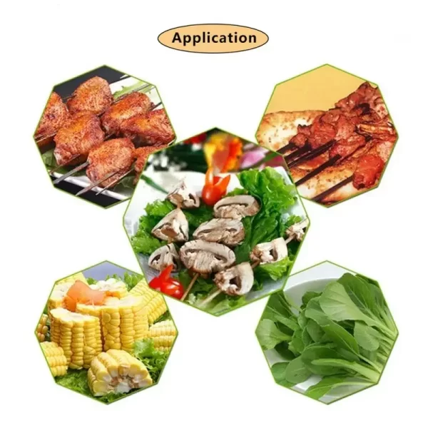 12pcs/set 30cm Reusable BBQ Skewers With Wooden Handle Barbecue Needle Wood Stainless Steel Flattened Rounded Sign Optional Meat - Image 4