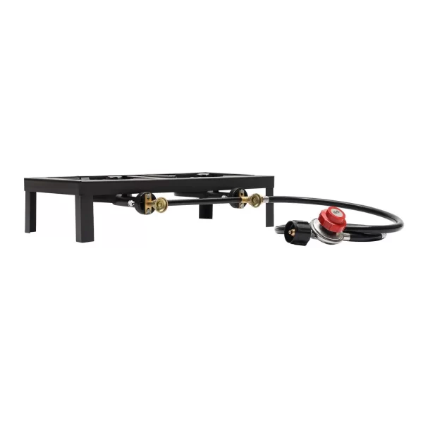 Cast Iron Double Burner Portable Outdoor Camp Stove Propane Gas LPG BBQ Cooker - Image 4