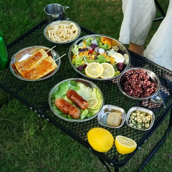 Camp Cooking Portable Dining Plate Set of 17/22 Outdoor Camping Tableware Self driving BBQ Plate Home Soup Pot Bowl Plate Set - Image 4