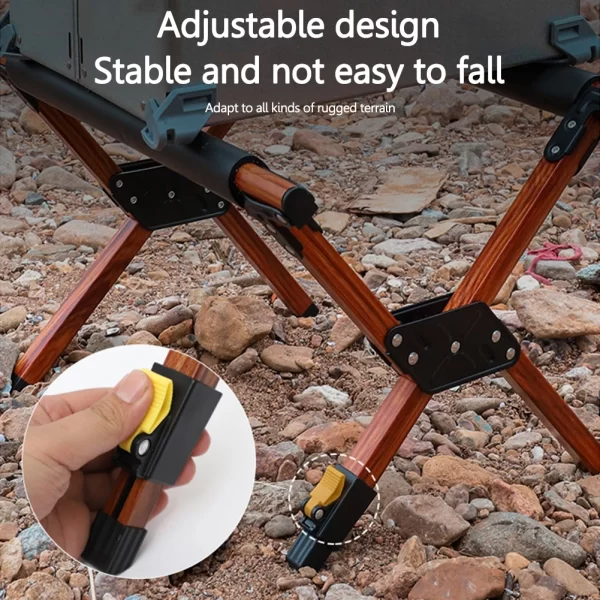 Folding Cooler Stand Aluminum Alloy Foldable Ice Bucket Rack Multipurpose Outdoor Camping Picnic Storage Holder Hanging Rack - Image 5