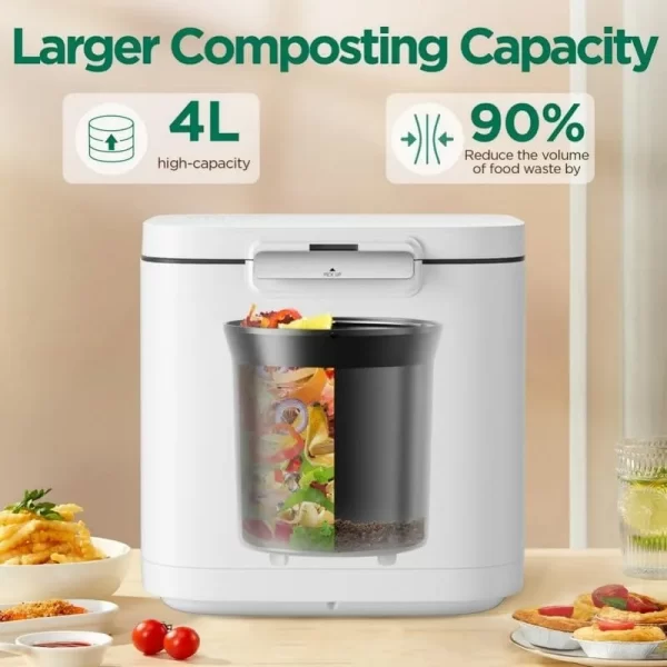 Electric Composter for Kitchen, Smart Compost Bin Outdoor/Indoor, Odorless/Auto-Cleaning/ 3 Modes/Intelligent LED Display - Image 2