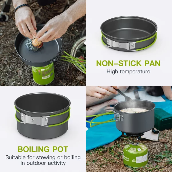New Camping Cooking Set Camping Cookware Travel Tableware Outdoor Picnic Set Teapot For 2-3 Peaple Non-stick Pots Assorted Sets - Image 2