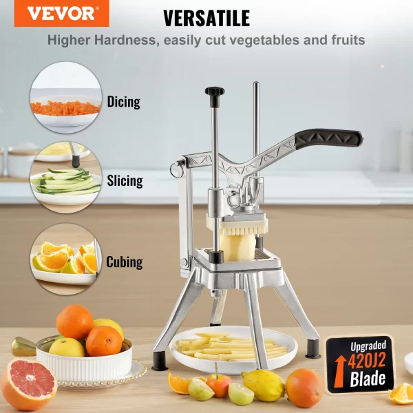 VEVOR Commercial Chopper with 4 Replacement Blades Commercial Vegetable Chopper Stainless Steel for Restaurants & Home Kitchen - Image 2