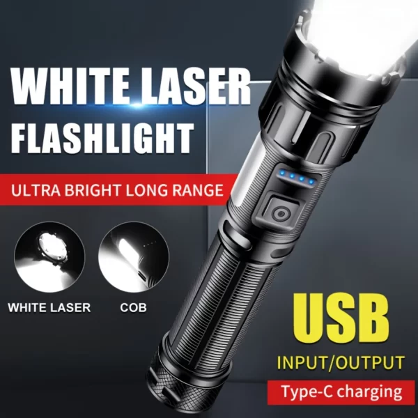 Rechargeable LED flashlight, 7- high brightness flashlight, COB work light, handheld flashlight, suitable for emergency situatio - Image 6