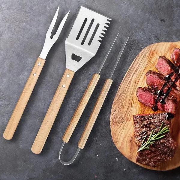 3PCS Barbecue Utensil BBQ Tools Set Stainless Steel Fork Shovel Clamp Grill Utensils Set Outdoor Camping Cooking Accessories - Image 5