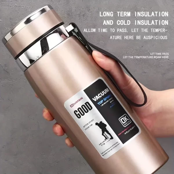 1000ml 316 Stainless Steel Insulated Cup, Large Capacity Tea & Water Bottle for Outdoor Camping Travel - Portable & Durable