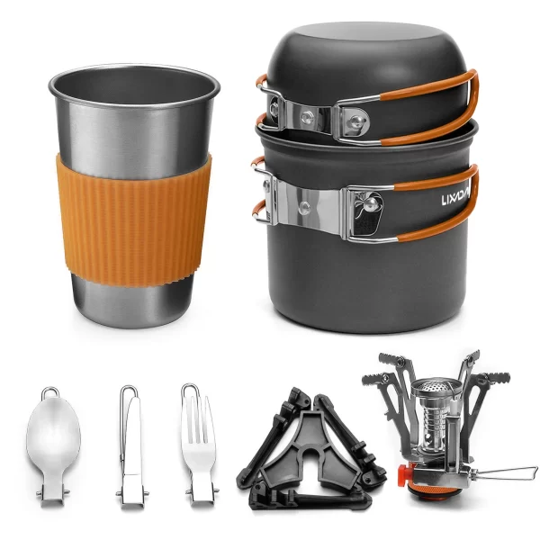 Camping Cooking Set Camping Cookware Camping Pot and Pan Camping Cookware Portable Mess Kit Camping Pot and Pans Cooking Set