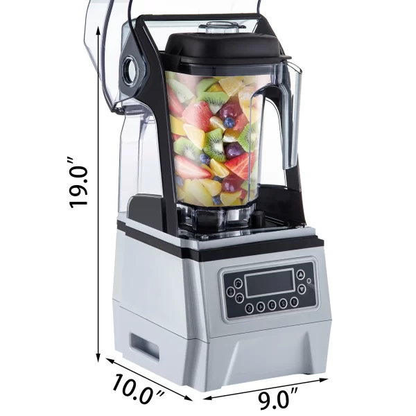 VEVOR Black/White Self-Cleaning Ice Smoothie Blenders Countertop Silent Sound Shield Juicer Fruit Processor Crusher for Kitchen - Image 7
