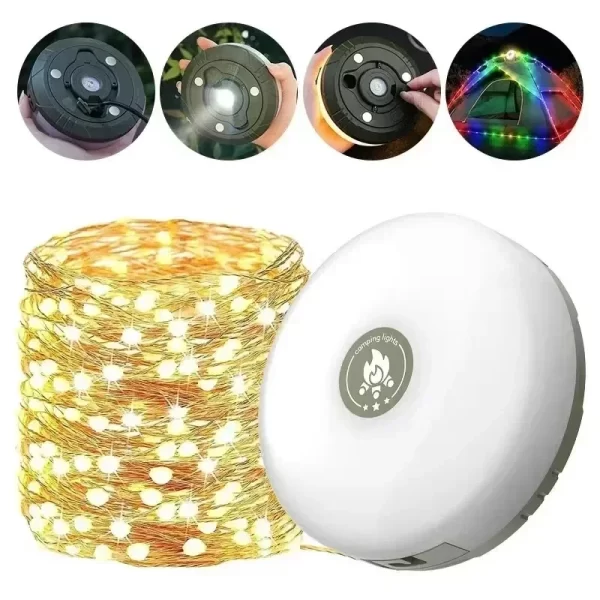 10M Waterproof Recyclable LED Camping Light Strip 4-in-1 Multi-Purpose Outdoor Atmosphere Lamp for Tent Garden Room Decoration - Image 8